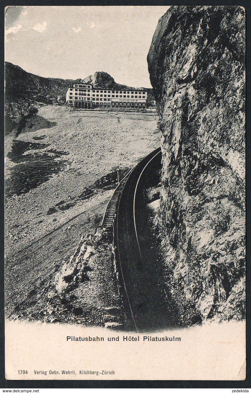 5092 - Alte Ansichtskarte - Pilatusbahn Pilatus Bahn Und Hotel Pilatuskulm - Alpnachstad - Wehrli - Alpnach