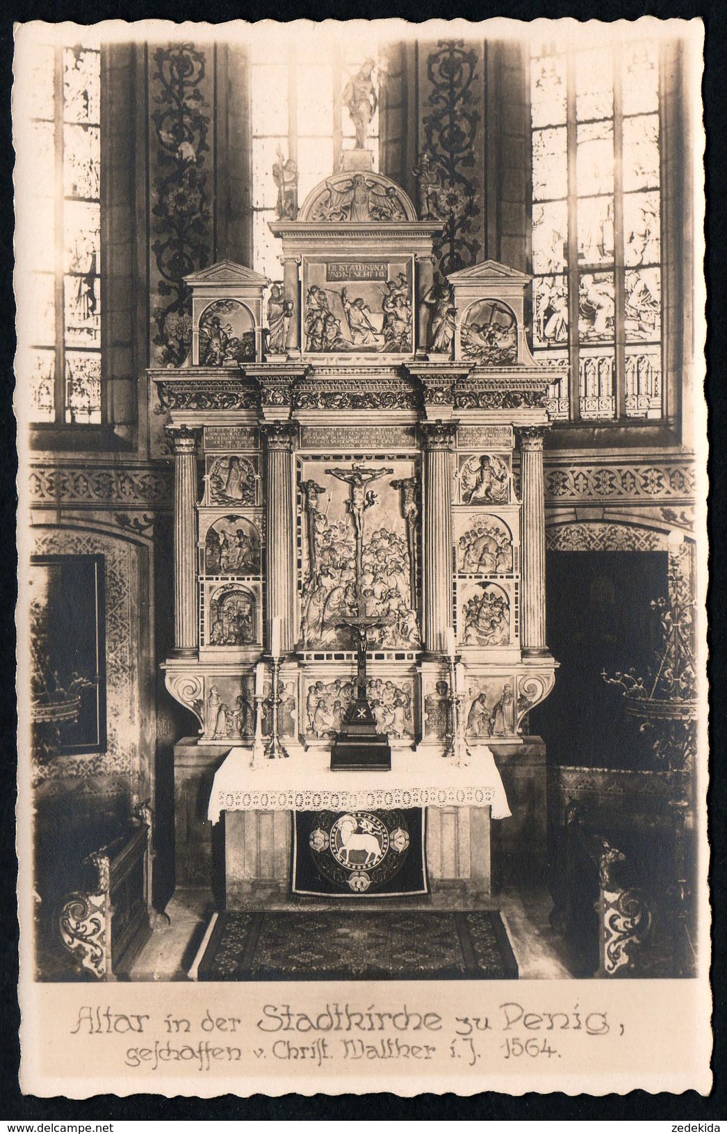 A2167 - Alte Foto Ansichtskarte - Penig - Stadtkirche - Altar - Christ. Walther - Scheckel - TOP - Penig