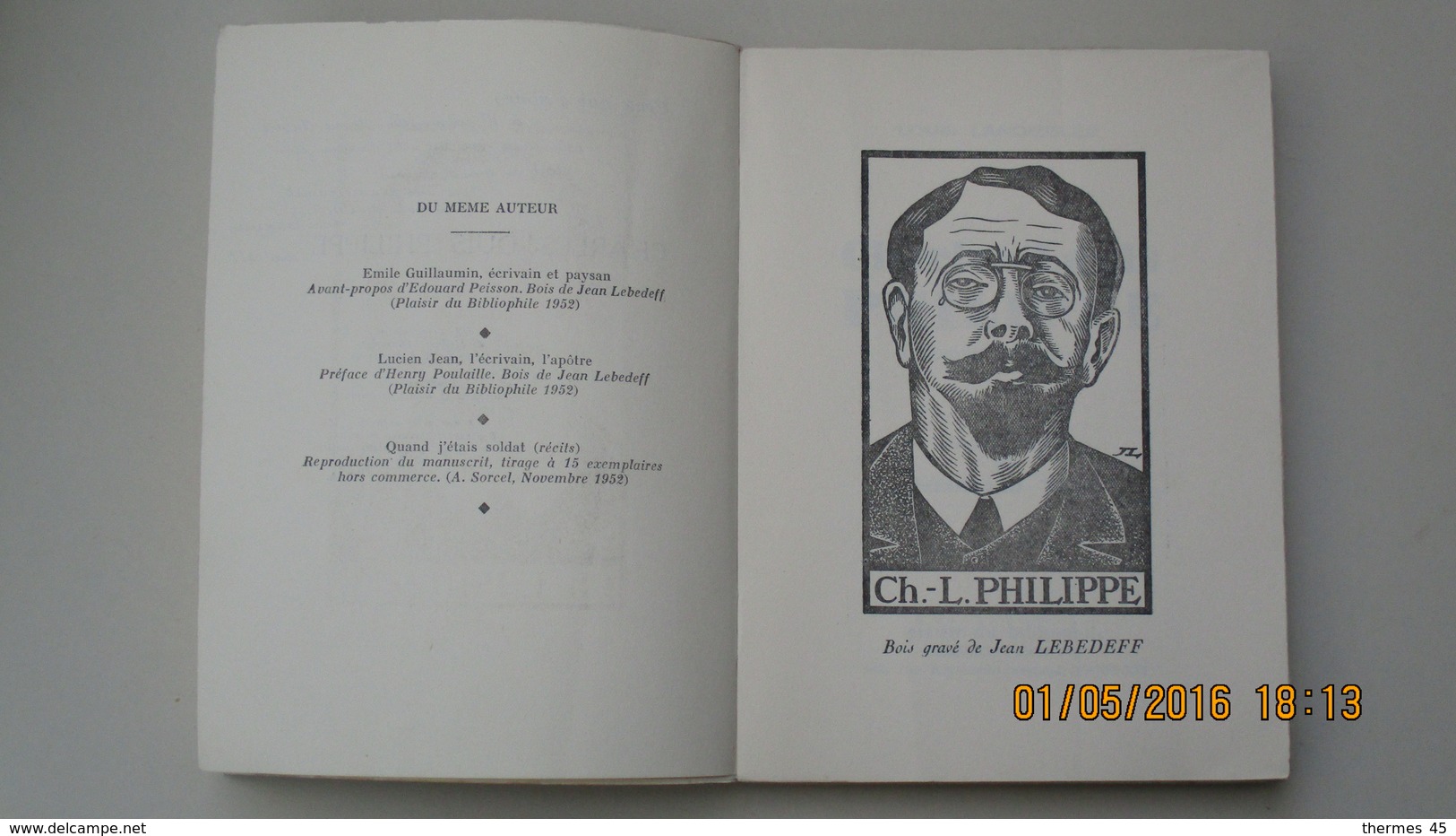 CHARLES-LOUIS-PHILIPPE  Par LOUIS LANOIZELEE  / E.O. Numérotée Alfa / ENVOI / PLAISIR DU BIBLIOPHILE / 1953 / - Biografie