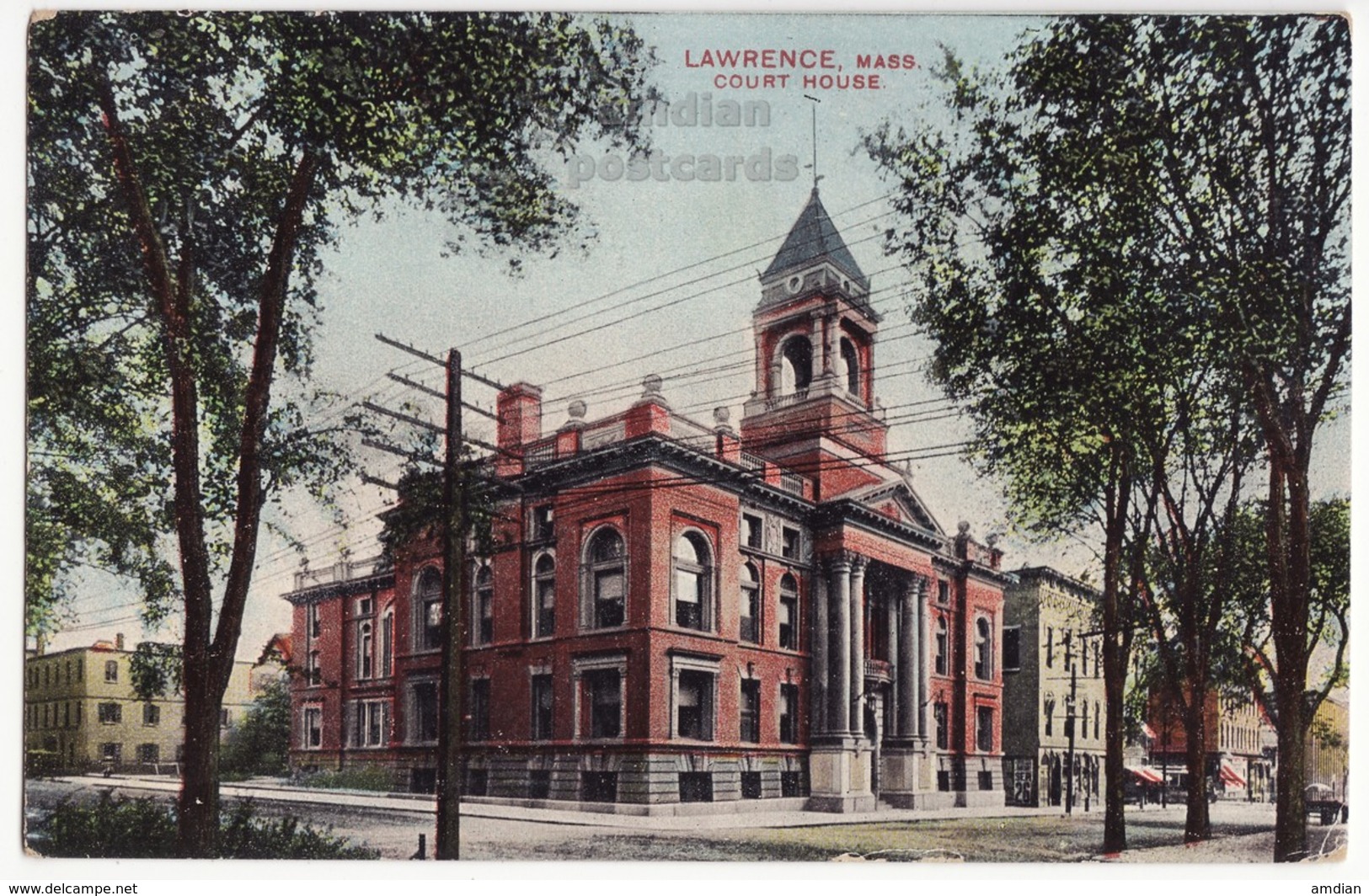 LAWRENCE MASSACHUSETTS MA, COURT HOUSE BUILDING C1910s Vintage Postcard - Lawrence