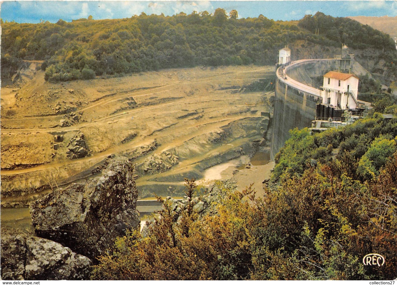 36-EGUZON- LE BARRAGE PENDANT LA VIDANGE DU LAC - Autres & Non Classés