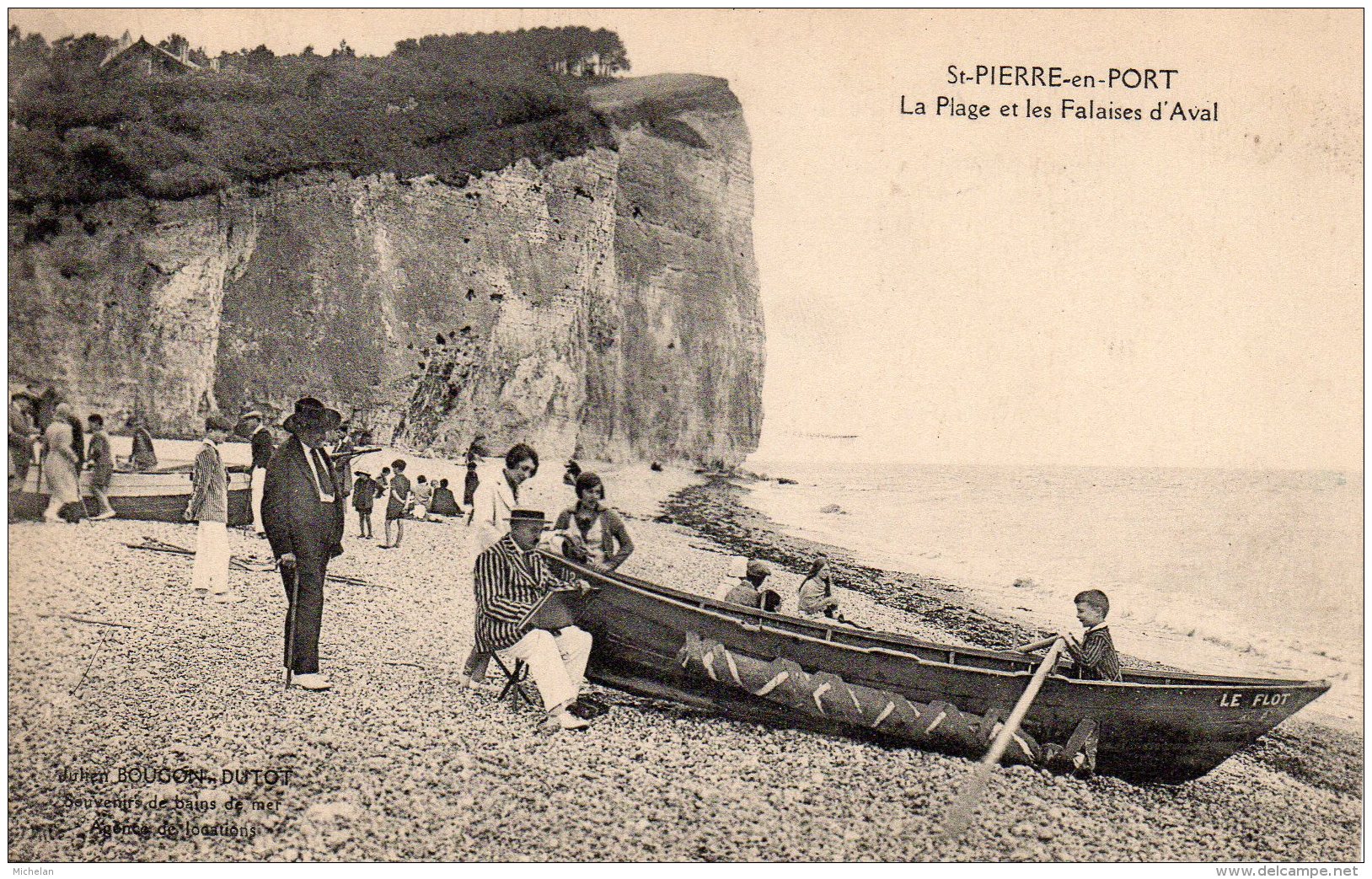 CPA    76   ST-PIERRE-EN-PORT---LA PLAGE ET LES FALAISES D'AVAL - Autres & Non Classés