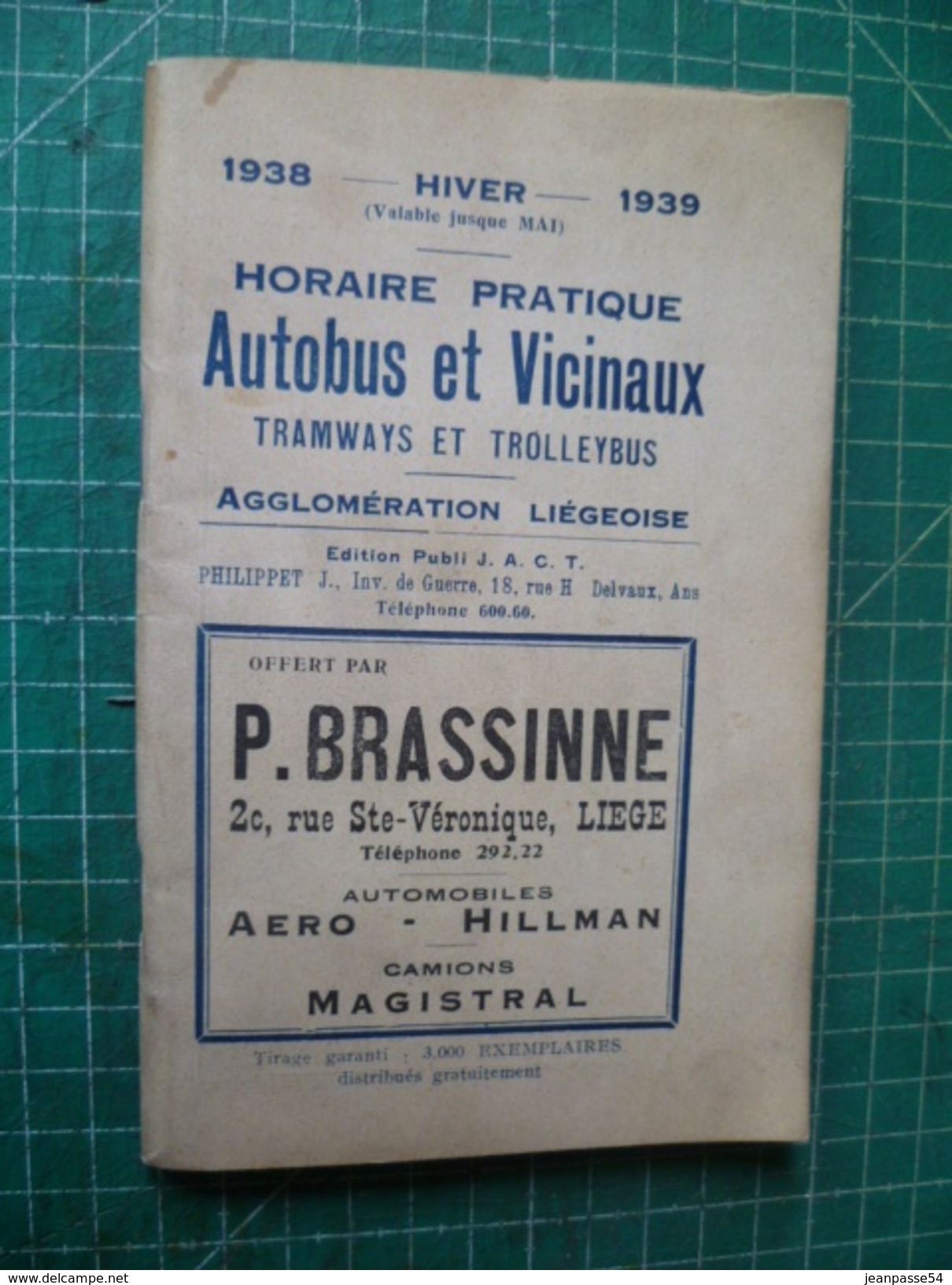 Hivers 1938. Horaire Autobus Et Vicinaux Tramways Et Trollebus. Agglomération Liègeoise (Liège) - Belgium