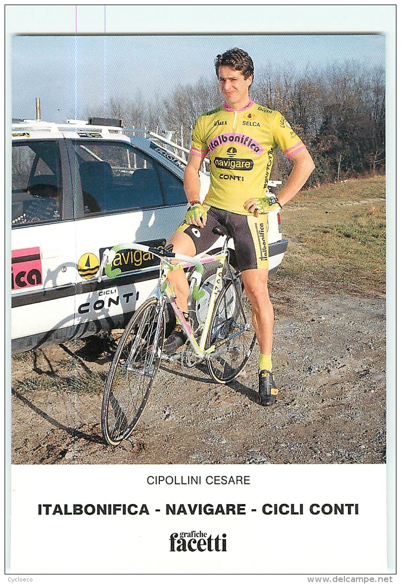 Cesare CIPOLLINI .  Cyclisme. 2 Scans. Italbonifica Navigare 1990 - Radsport