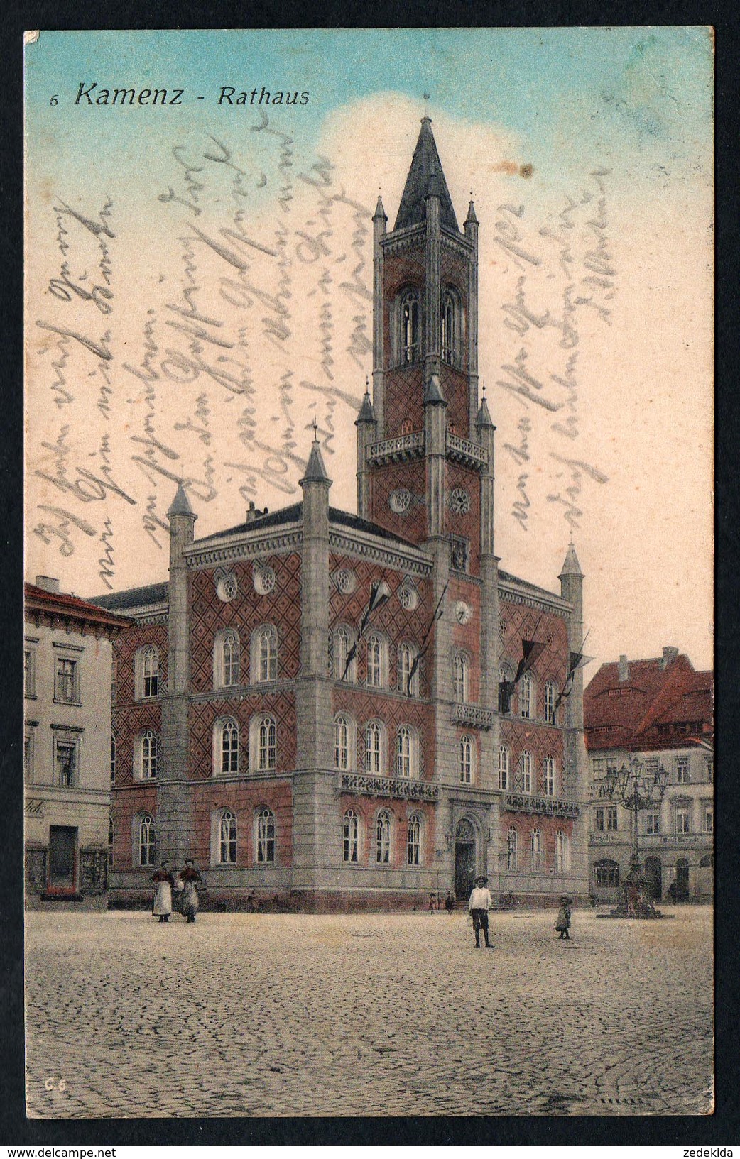 A3842 - Alte Ansichtskarte - Kamenz Rathaus - Gel 1913 - H. Richter - Kamenz