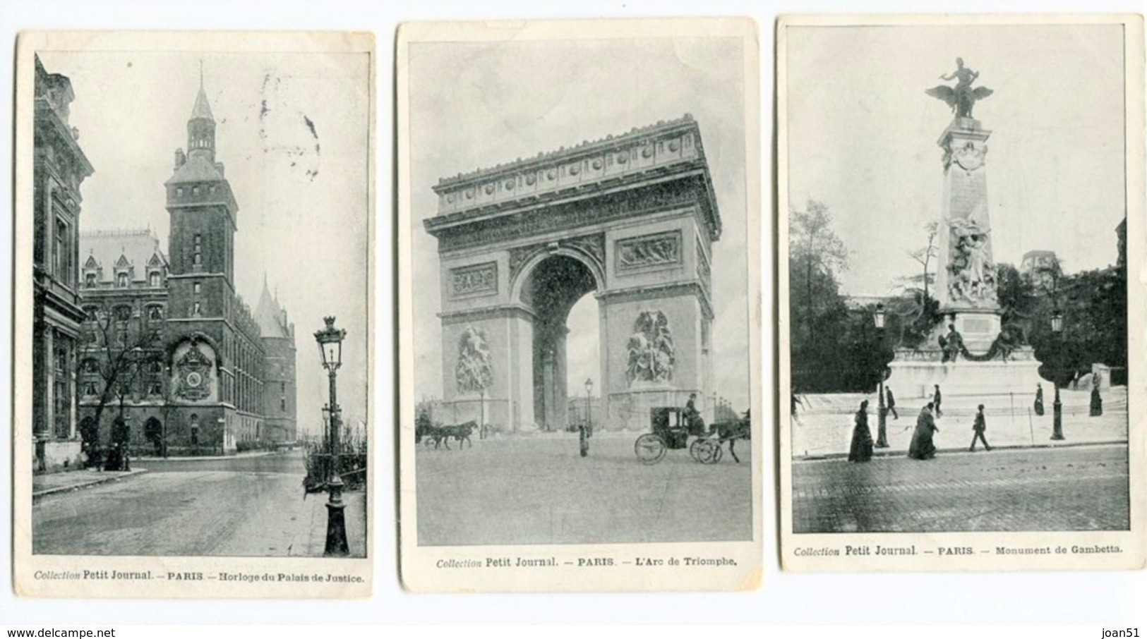 CP 13 PARIS 1906  LOT 3 CARTES COLLECTION PETIT JOURNAL - Other Monuments