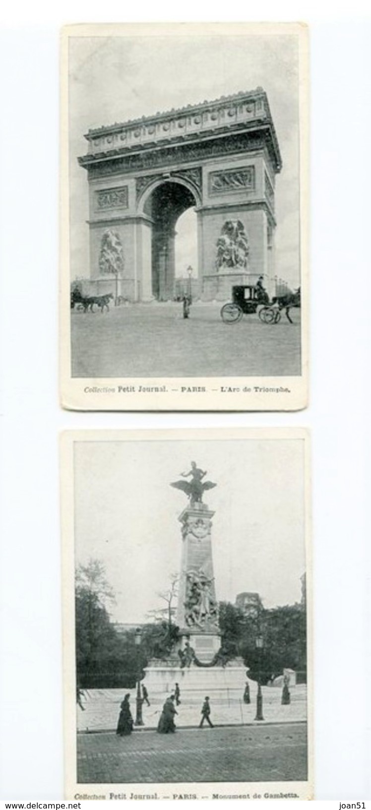 CP 13 PARIS 1906  LOT 2 CARTES COLLECTION PETIT JOURNAL - Other Monuments