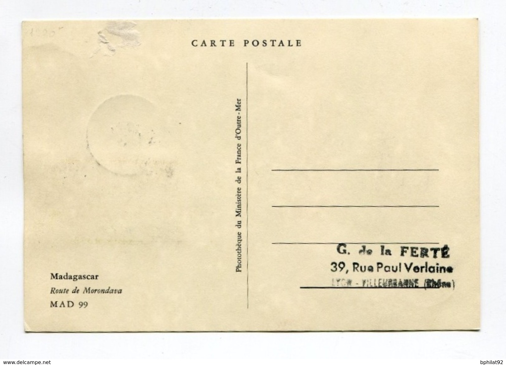 !!! MADAGASCAR CARTE MAXIMUM 500 F DE POSTE AERIENNE CACHET DE MORONDAVA DU 1/4/1959 - Lettres & Documents