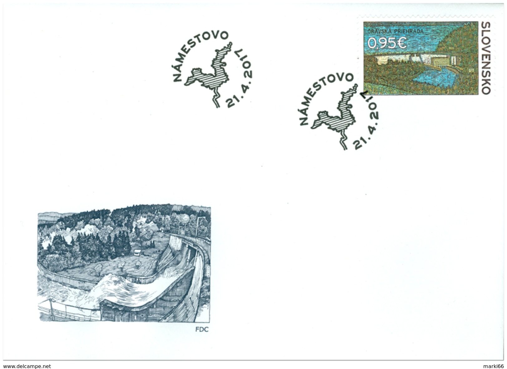 Slovakia - 2017 - Technical Monuments - Orava Dam - FDC (first Day Cover) - FDC