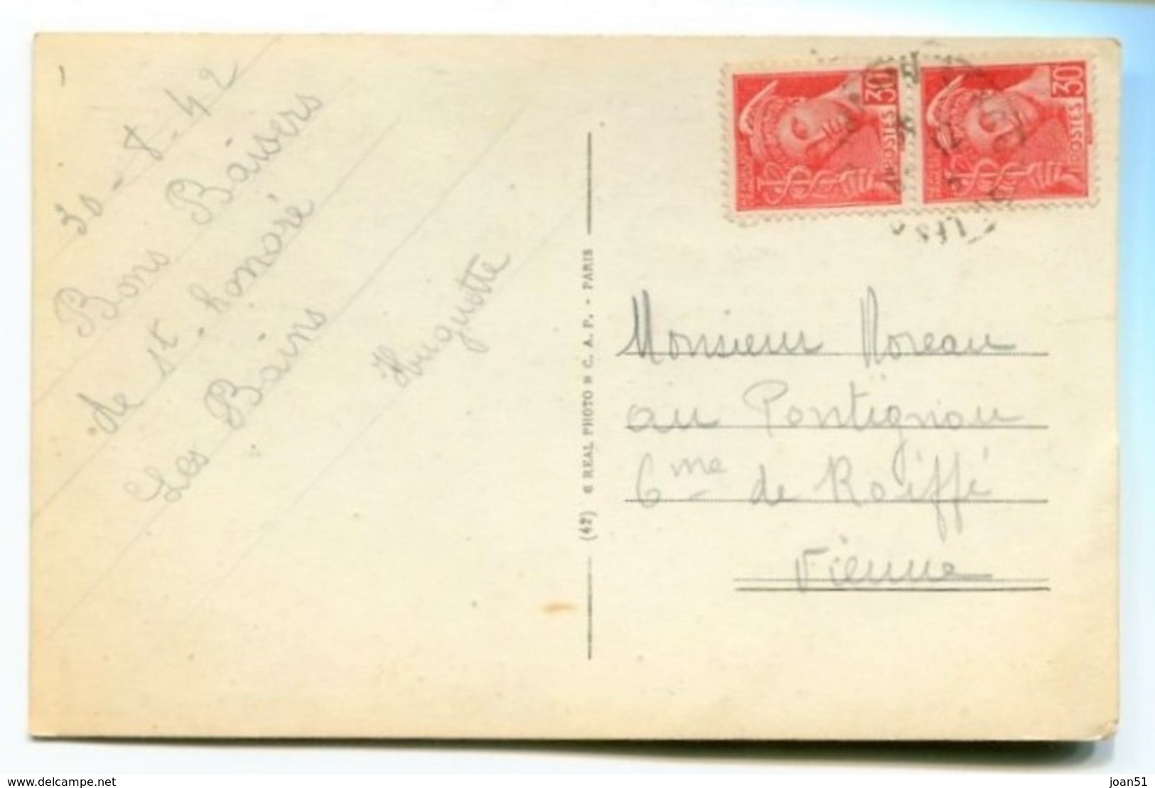 M 25 Paire De Mercure République 30 C 412   1942 - Covers & Documents