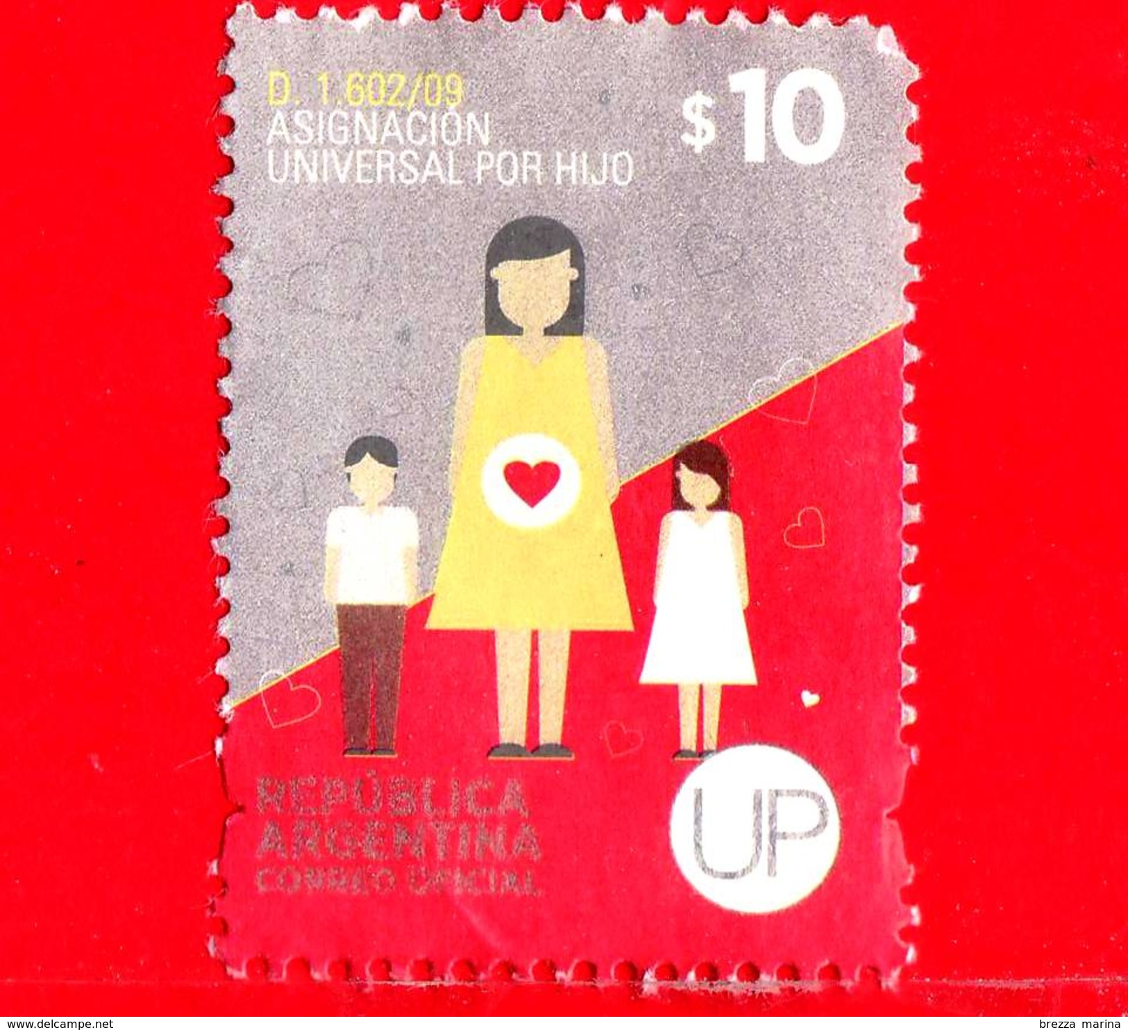 ARGENTINA - Usato - 2014 - Decennio Di Vittorie - Asignacion Universal Por Hijo - 10 - Used Stamps