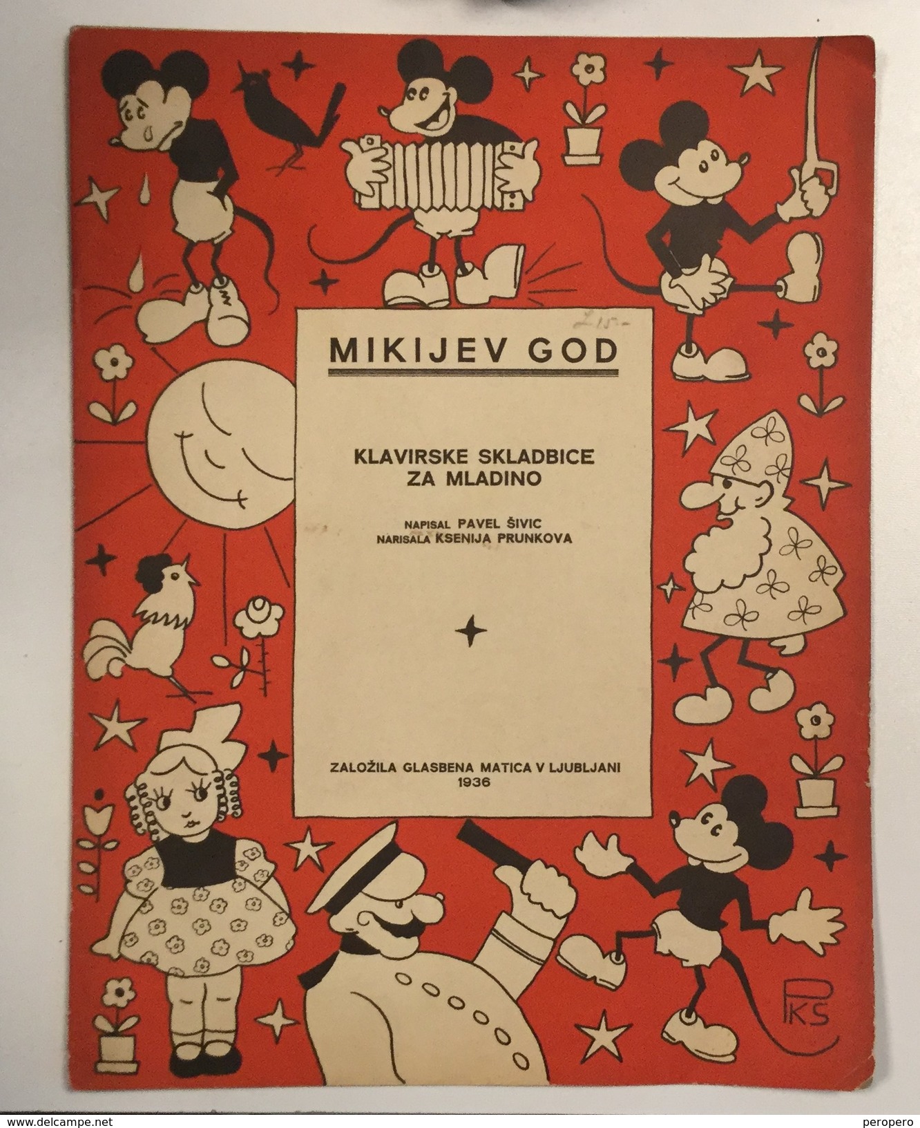 AK   WALT DISNEY  MICKEY MOUSE   MAGAZINE    1936. LJUBLJANA SLOVENIA     PIANO MUSIC - Slawische Sprachen