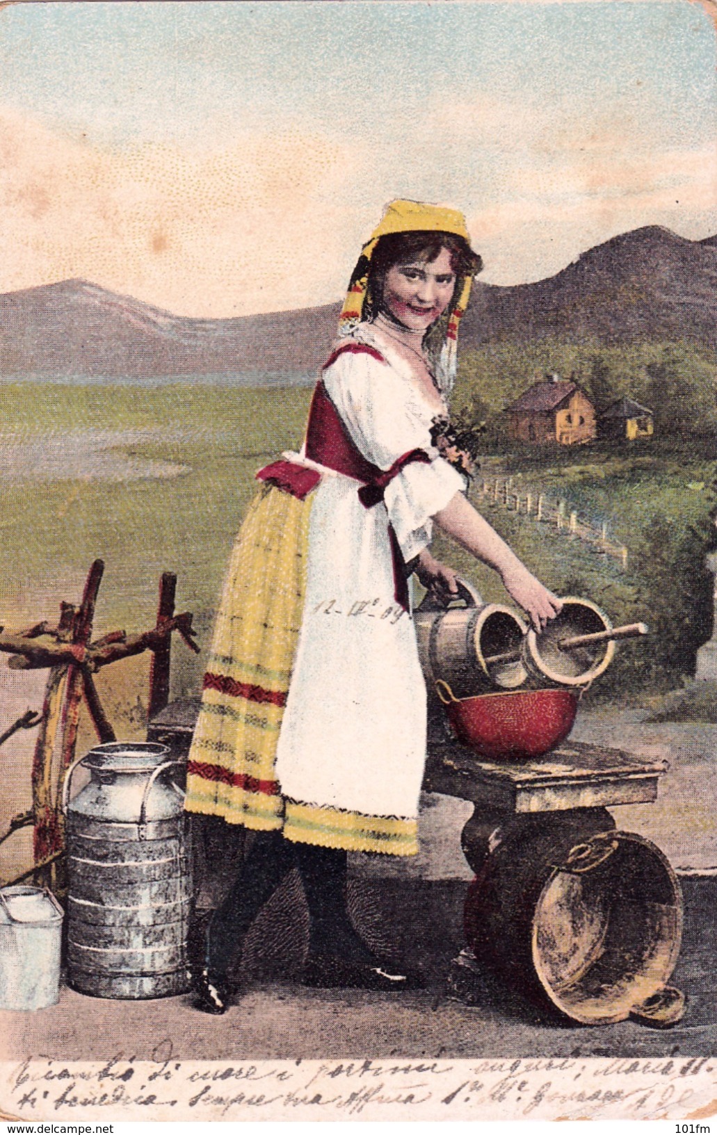Woman Litho, Milk Seller 1909 - Women