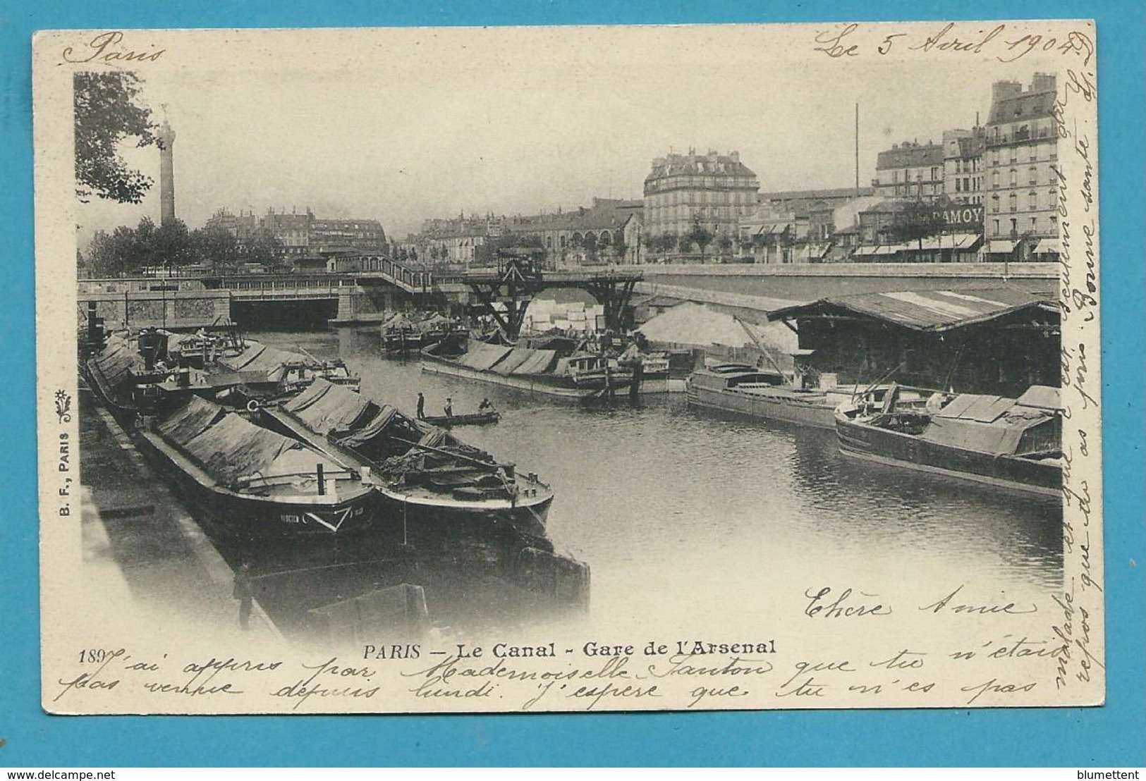 CPA - Le Canal Péniches - Gare De L'Arsenal PARIS - Autres & Non Classés