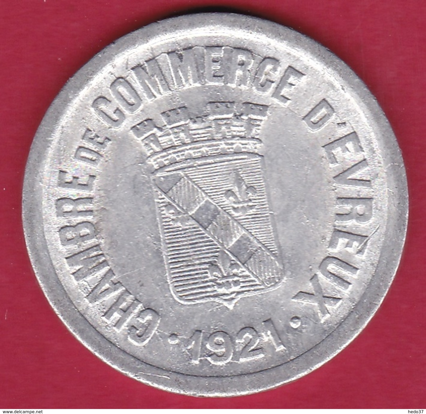 Chambre De Commerce - Evreux 1921 - 25 C - Monétaires / De Nécessité