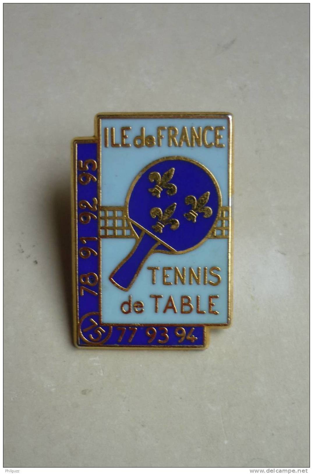 Pin's ILE DE FRANCE TENNIS DE TABLE PING PONG Email Grang Feu Fab ES France - Tennis De Table