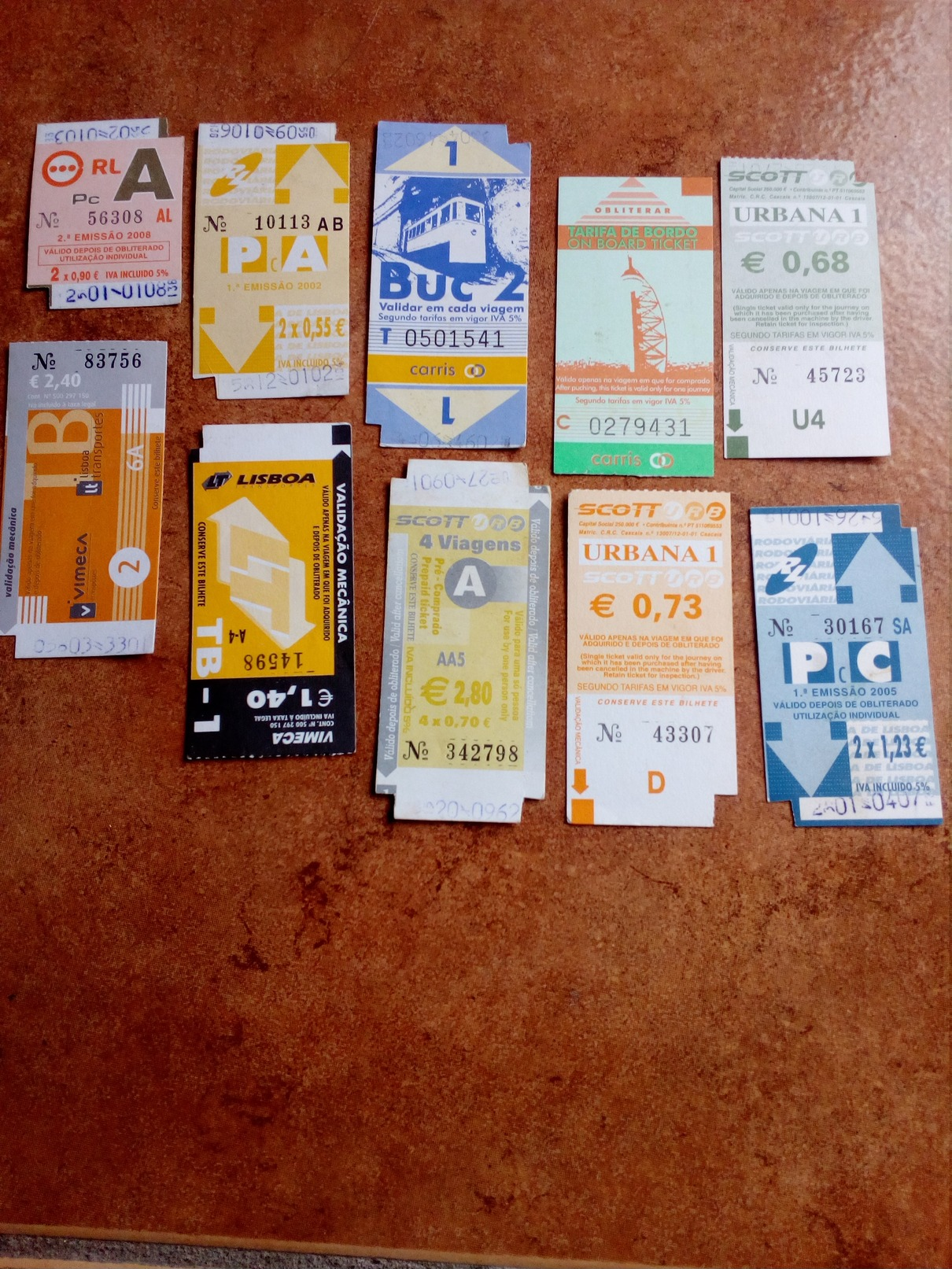 Lote De 10 Tickets,transportes,Portugal - Europa