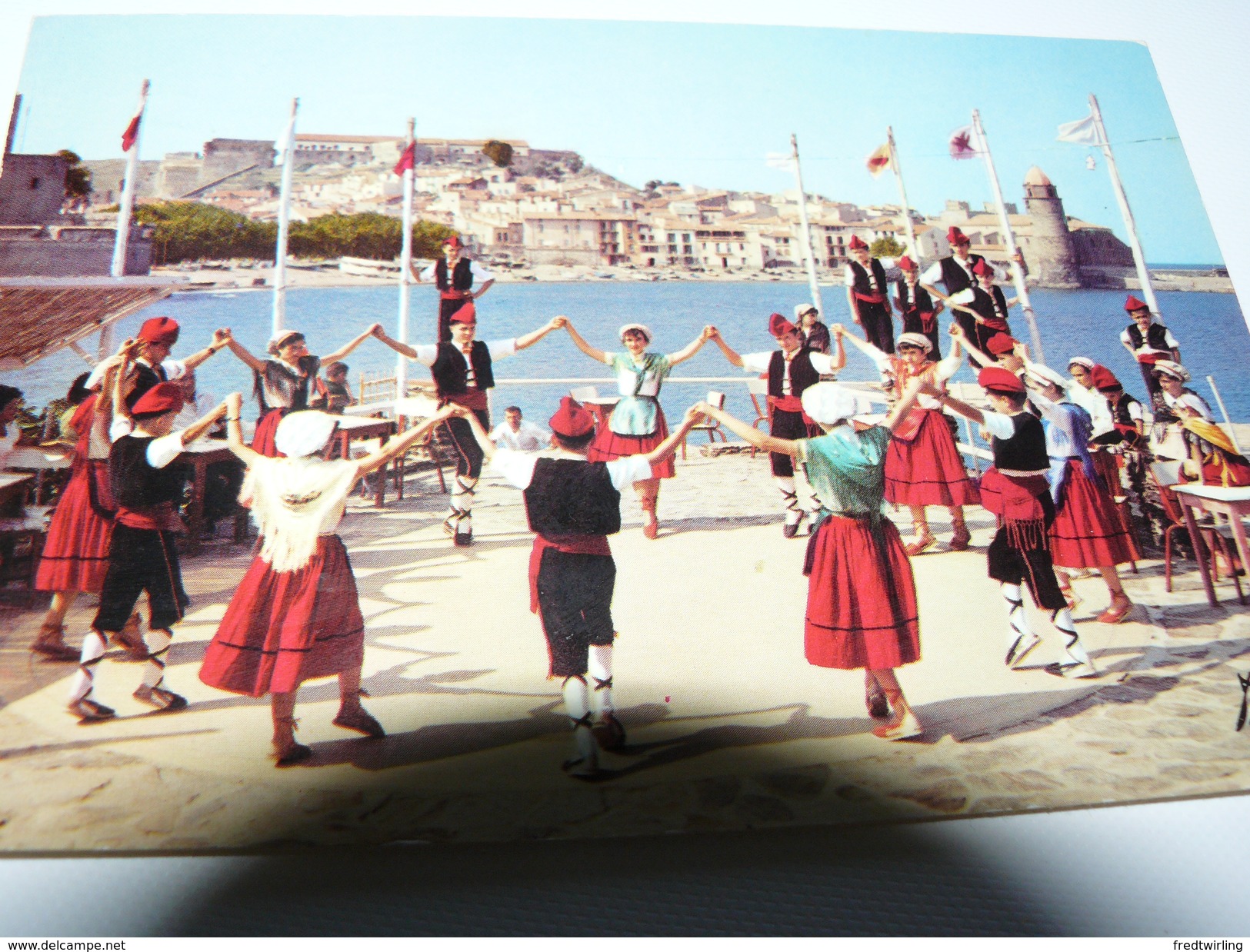 CARTE POSTALE  ROUSSILLON DANSE FOLKLORIQUE SARDANE 66 PYRENEES ORIENTALES COLLIOURE GROUPE JOVENTUT - Tänze