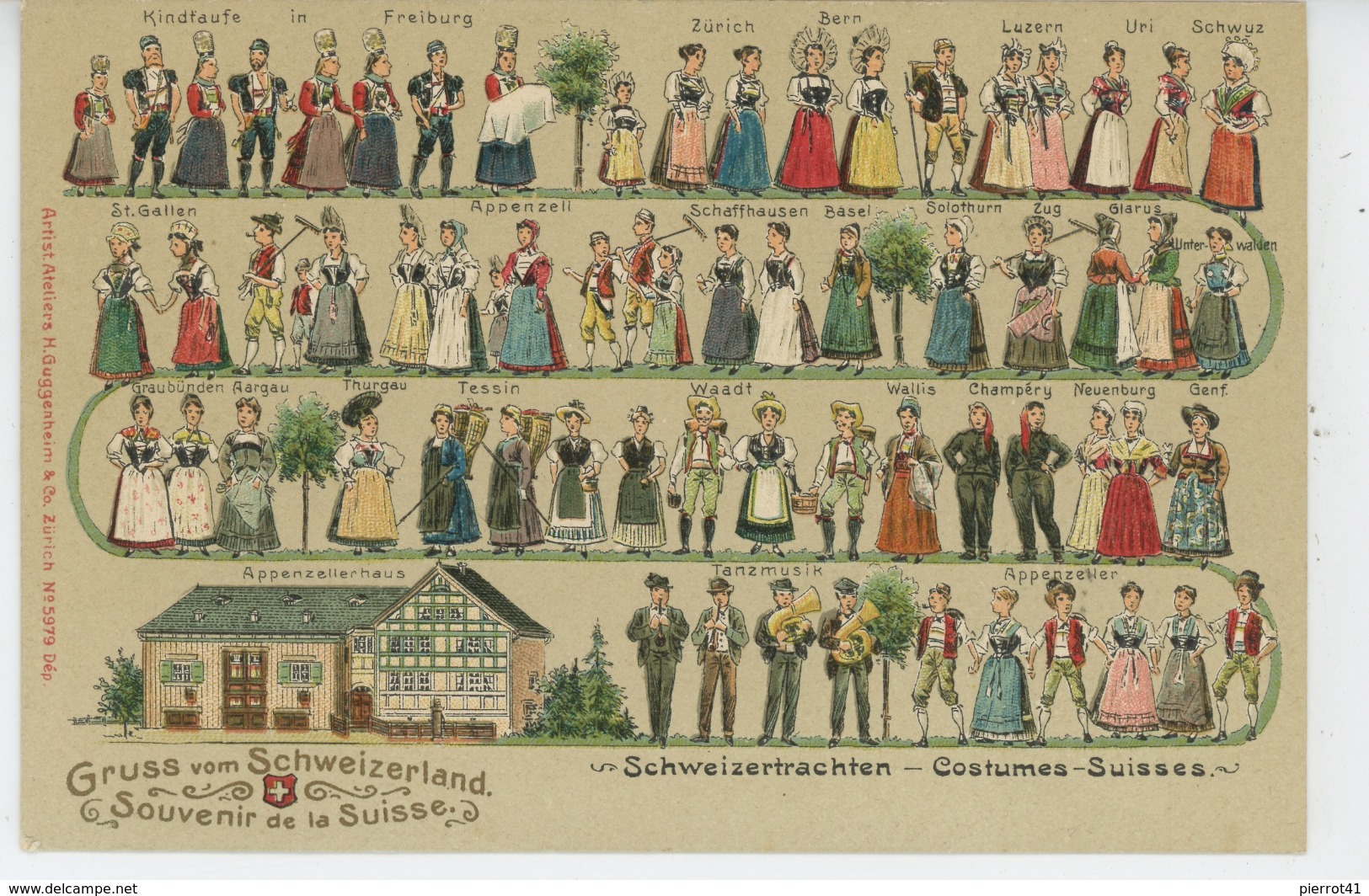 SUISSE - Gruss Vom SCHWEIZERLAND  - Schweizertrachten - Costumes Suisses (carte Gaufrée - Embossed Postcard) - Other & Unclassified