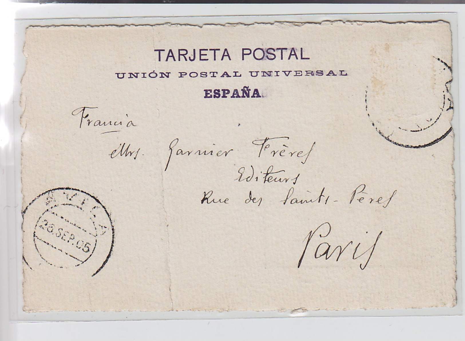 AUTOGRAPHE De Gregorio Martínez Sierra Metteur En Scène En 1905 (Espagne) - état - Autres & Non Classés