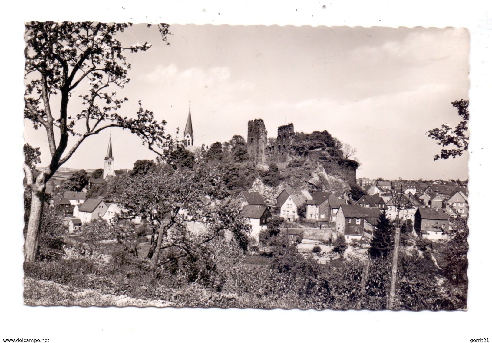 5448 KASTELLAUN, Burgruine Mit Umgebung, 1955 - Kastellaun