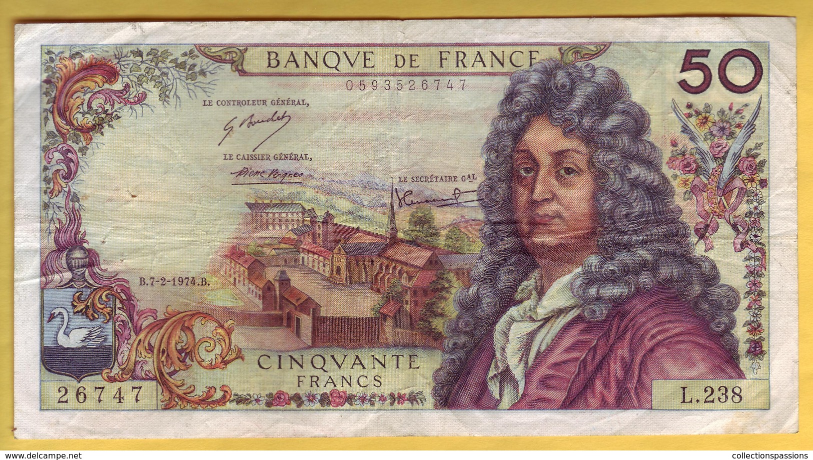 BILLET FRANCAIS - 50 Francs Racine 7-2-1974 TTB - 50 F 1962-1976 ''Racine''