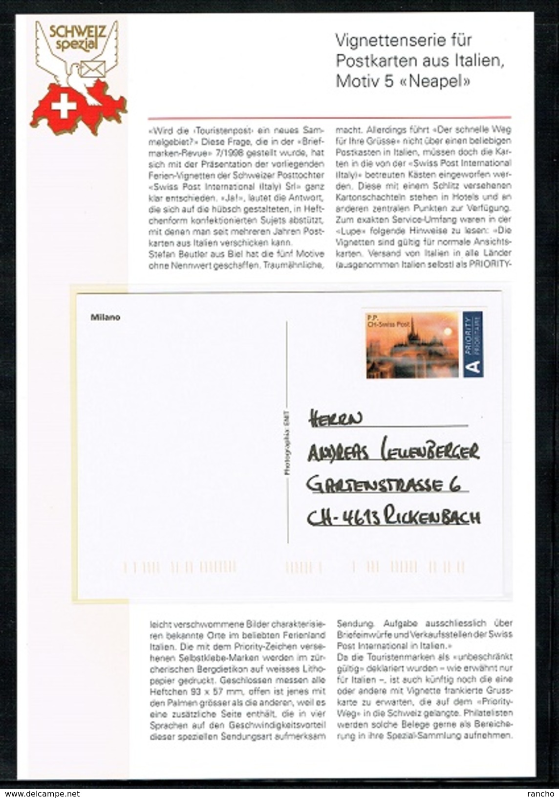 LA SERIE COMPLETE CARNETS TOURISTES+CARTES POSTAUX 1996/1998. C/DES TIMBRES SUISSES Nr:1MH/5MH. + Nr:1/5.