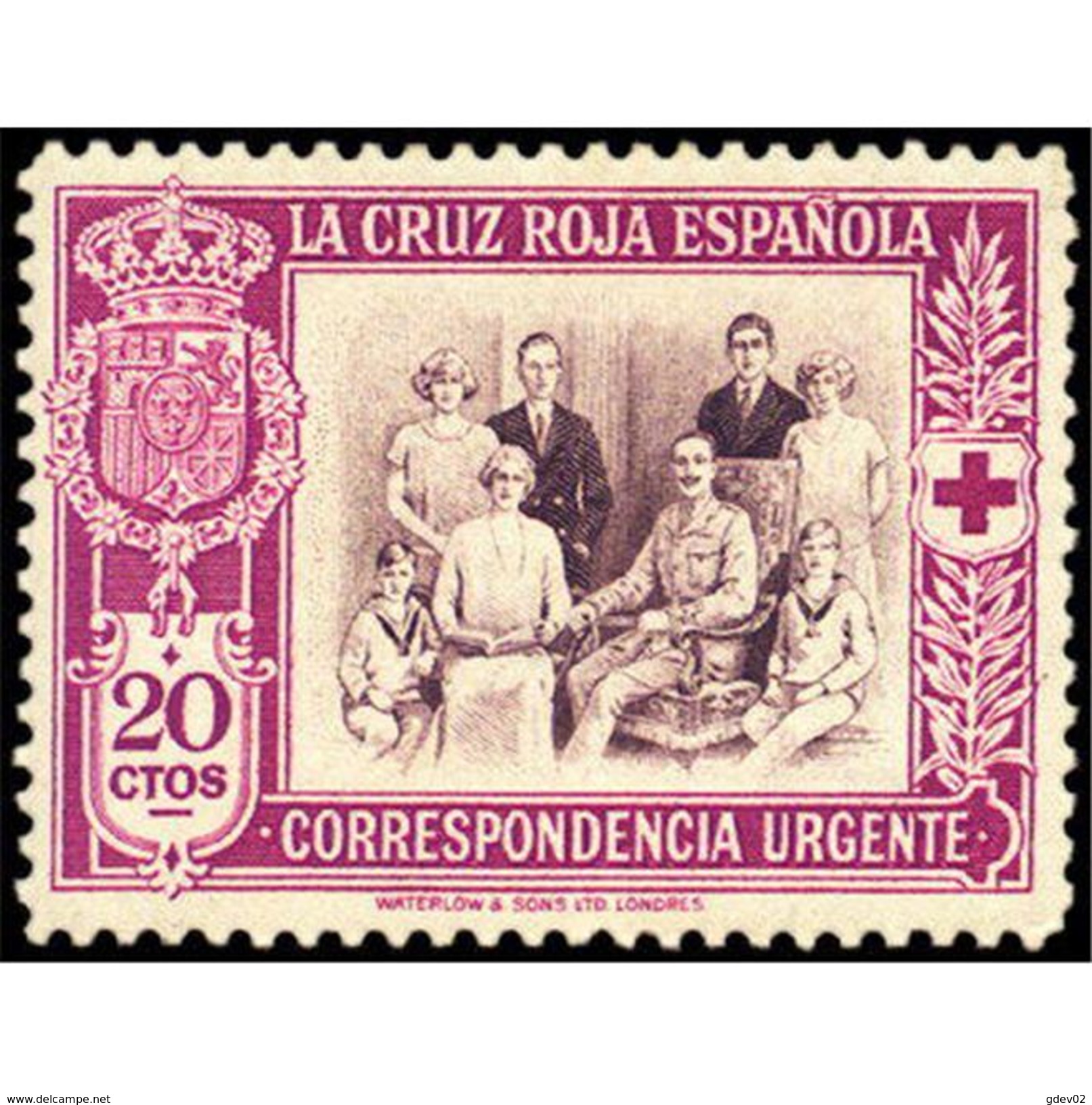 ES338SASF-L4455PC-TESPURGENTE.España. Spain   Espagne. 1ª CRUZ  ROJA .URGENTE 1926 (Ed 338*) Con Charnela MAGNIFICO - Correo Urgente