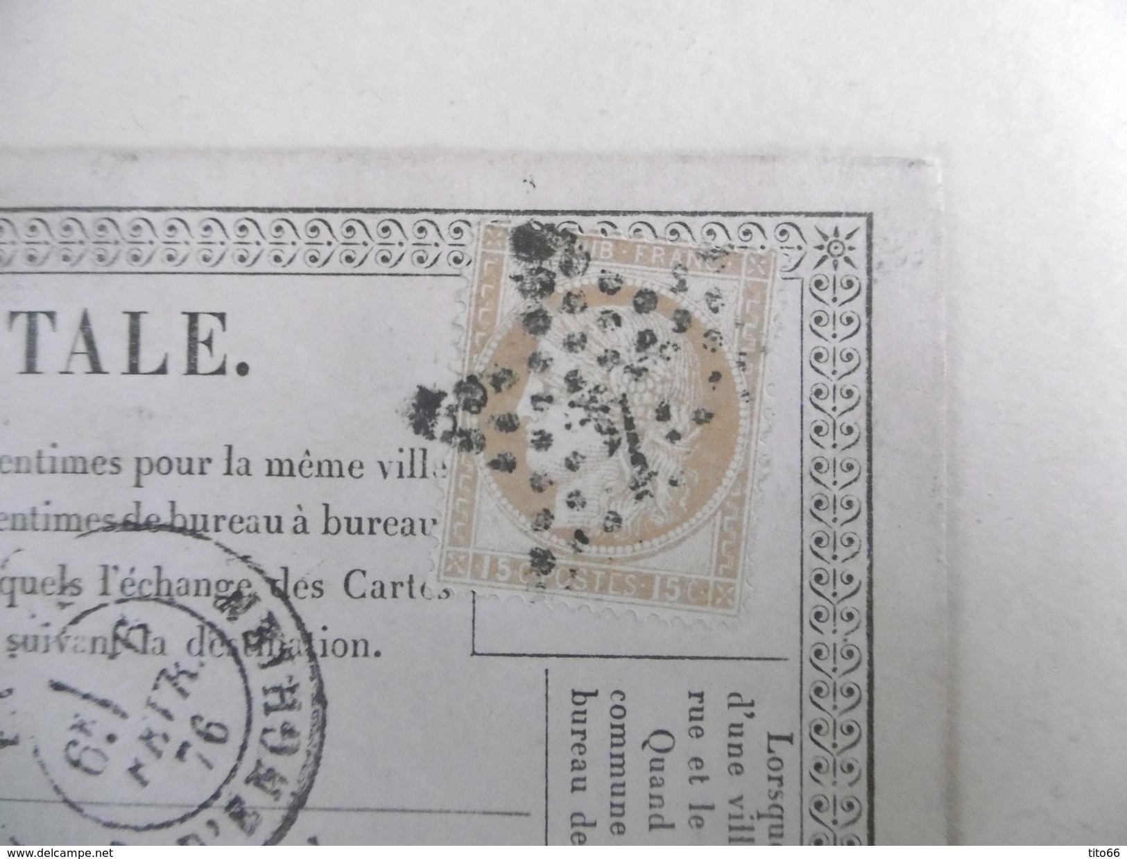 Carte Postale Précurseur Avec Cérès N°55 étoile De Paris 4 - Cartes Précurseurs