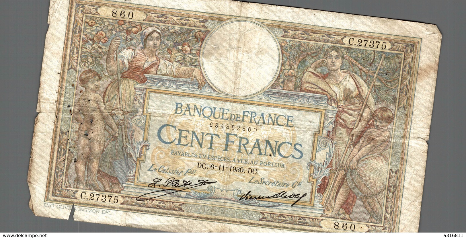 BILLET DE CENT FRANCS - 100 F 1939-1942 ''Sully''