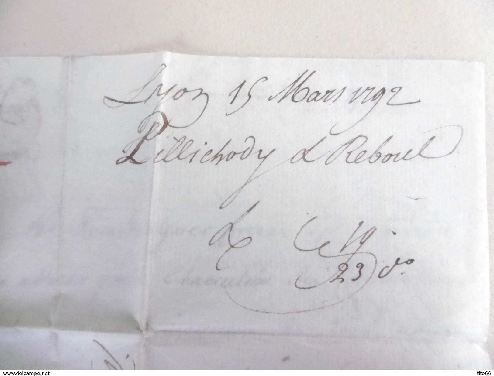 Lettre De Lyon Vers St Quentin De 1792 - 1701-1800: Précurseurs XVIII