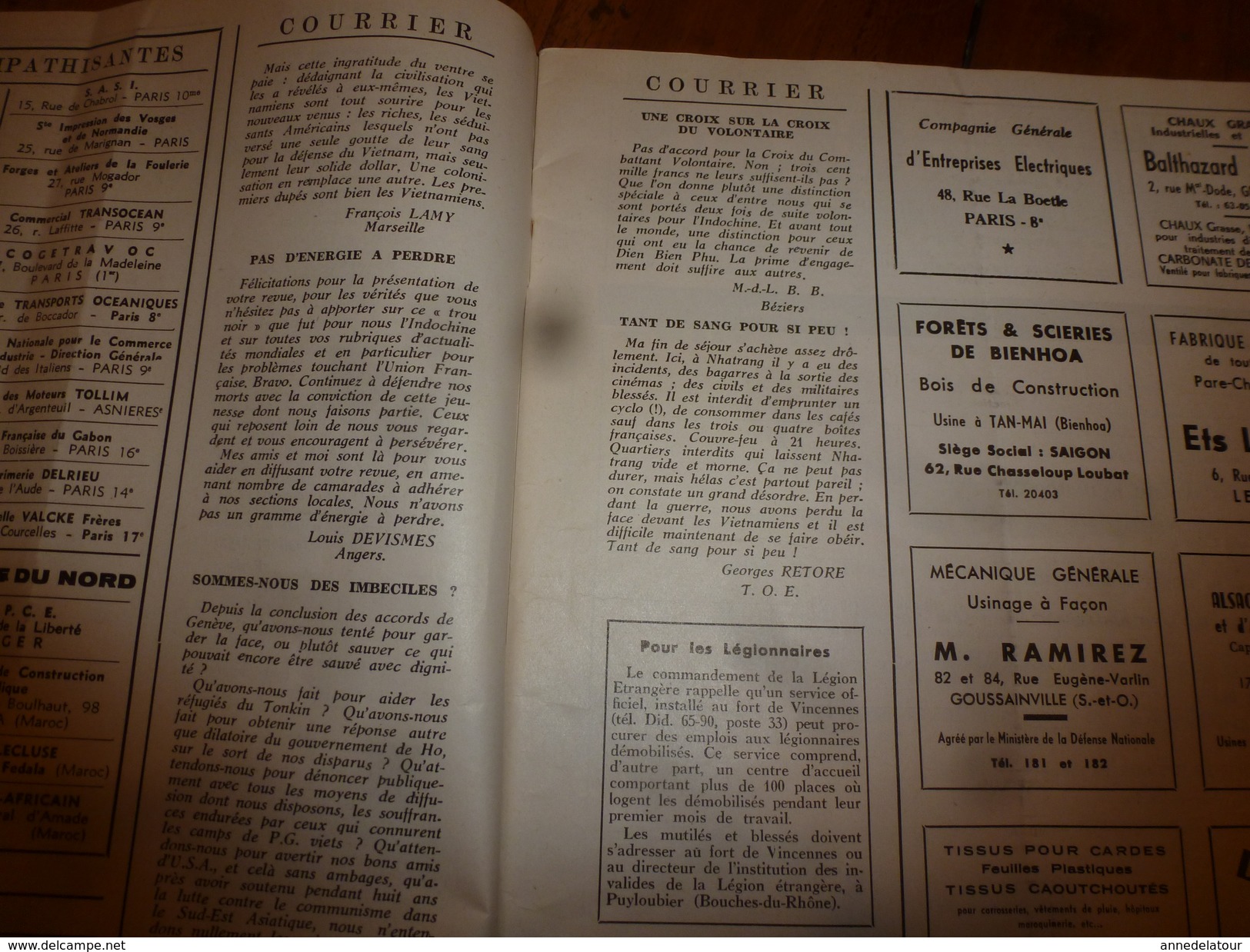 1955 LE COMBATTANT D'INDOCHINE: Hanoï;  SIHANOUK Le Roi Du Cambodge;Affaire Des Fuites;Les Infirmières Parachutistes;etc - French