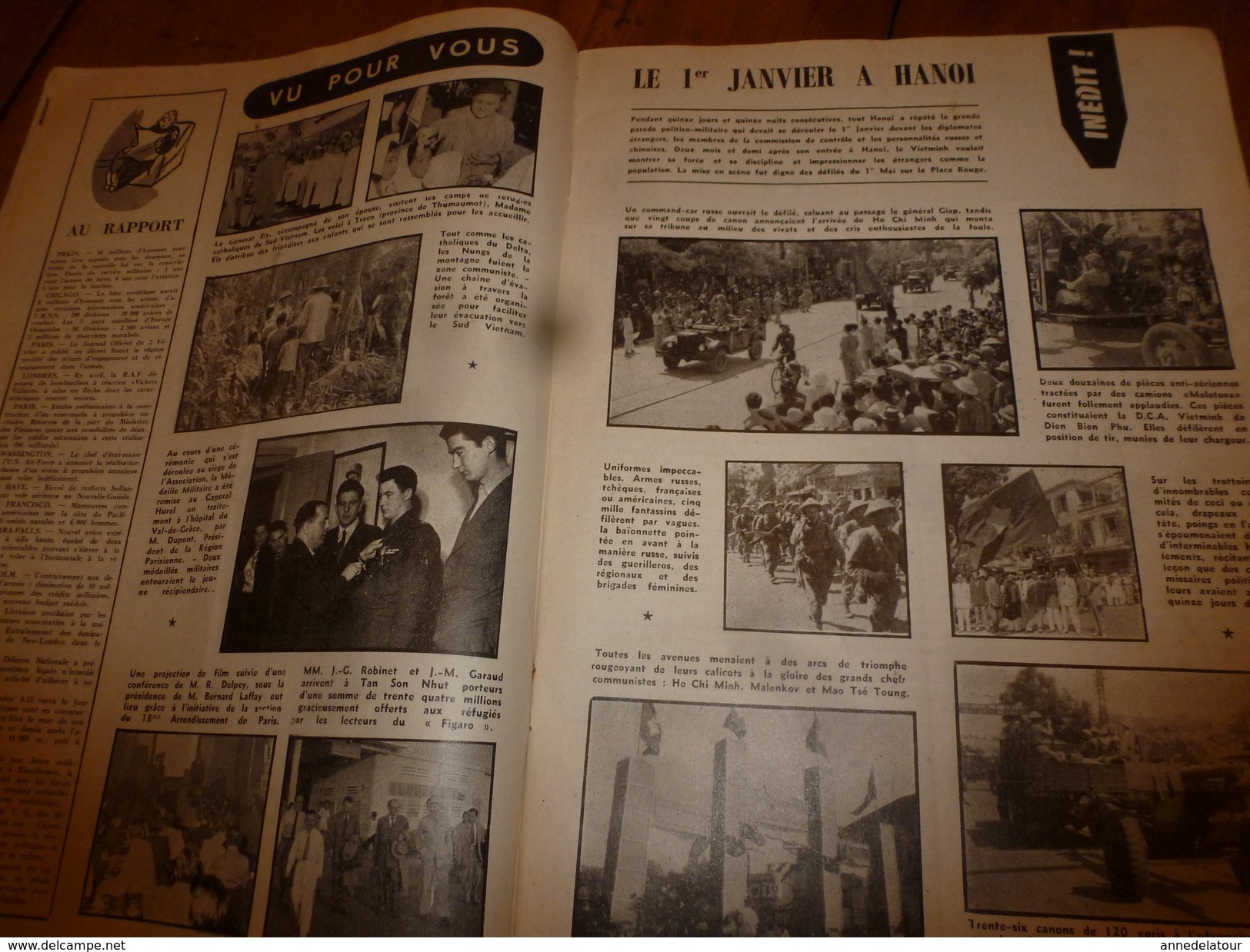 1955 LE COMBATTANT D'INDOCHINE: Hanoï;  SIHANOUK le roi du Cambodge;Affaire des fuites;Les infirmières parachutistes;etc
