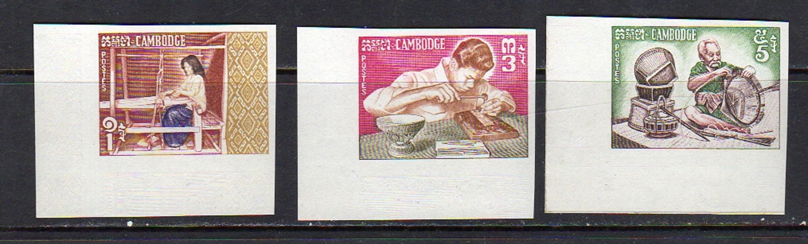 1965 Hand Crafs IMPERFORATED PROOF Rare!! And Hard To Find These Days (c43) - Cambodja