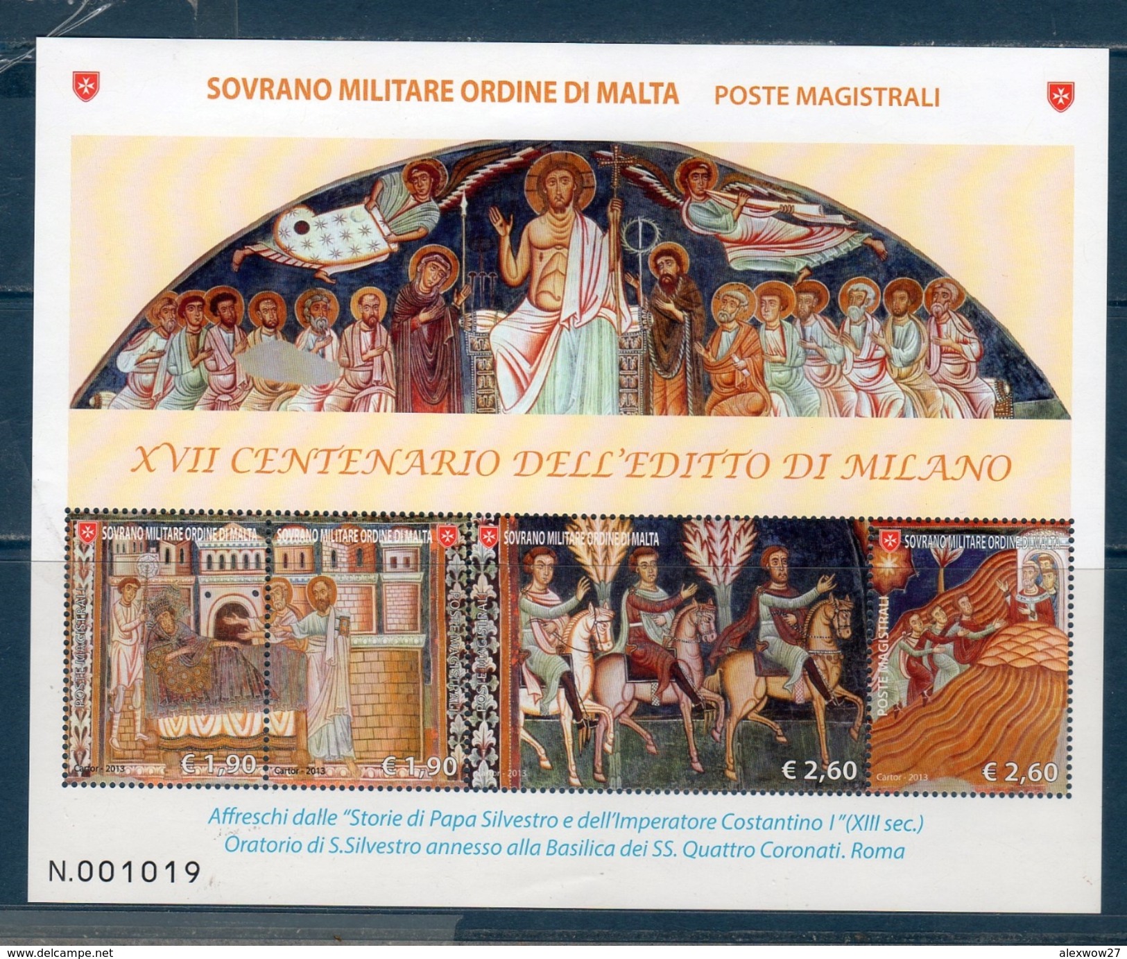 S.M.O.M 2013 -- 12° Editto Di Milano (Sass.BF 127) -- ** MNH /VF - Malte (Ordre De)