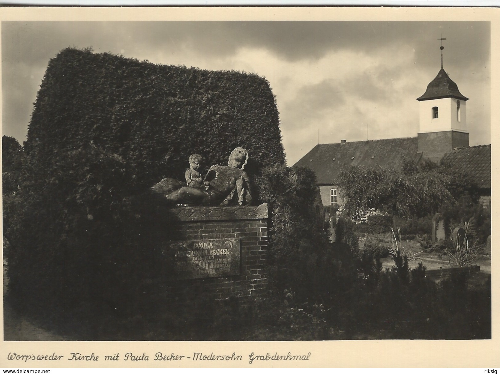 Worpsweder Kirche Mit Paula Becher - Modersohn Grabdenkmal. Germany.  # 06090 - Worpswede