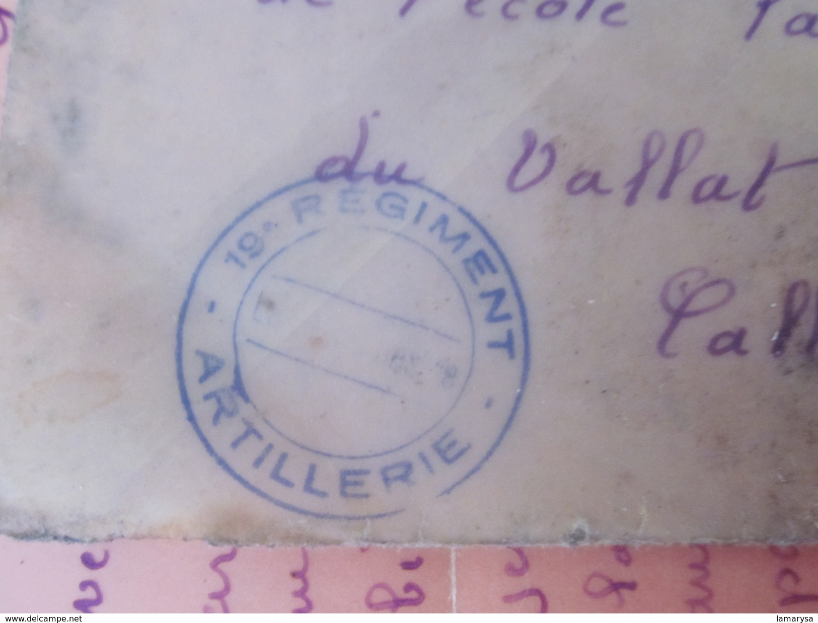 1955 Militaria Marcophilie CAD 19é Régiment Artillerie Lettre (d'amour) Accidentée Dans Service Draguignan-  Callian Var - Lettres Accidentées