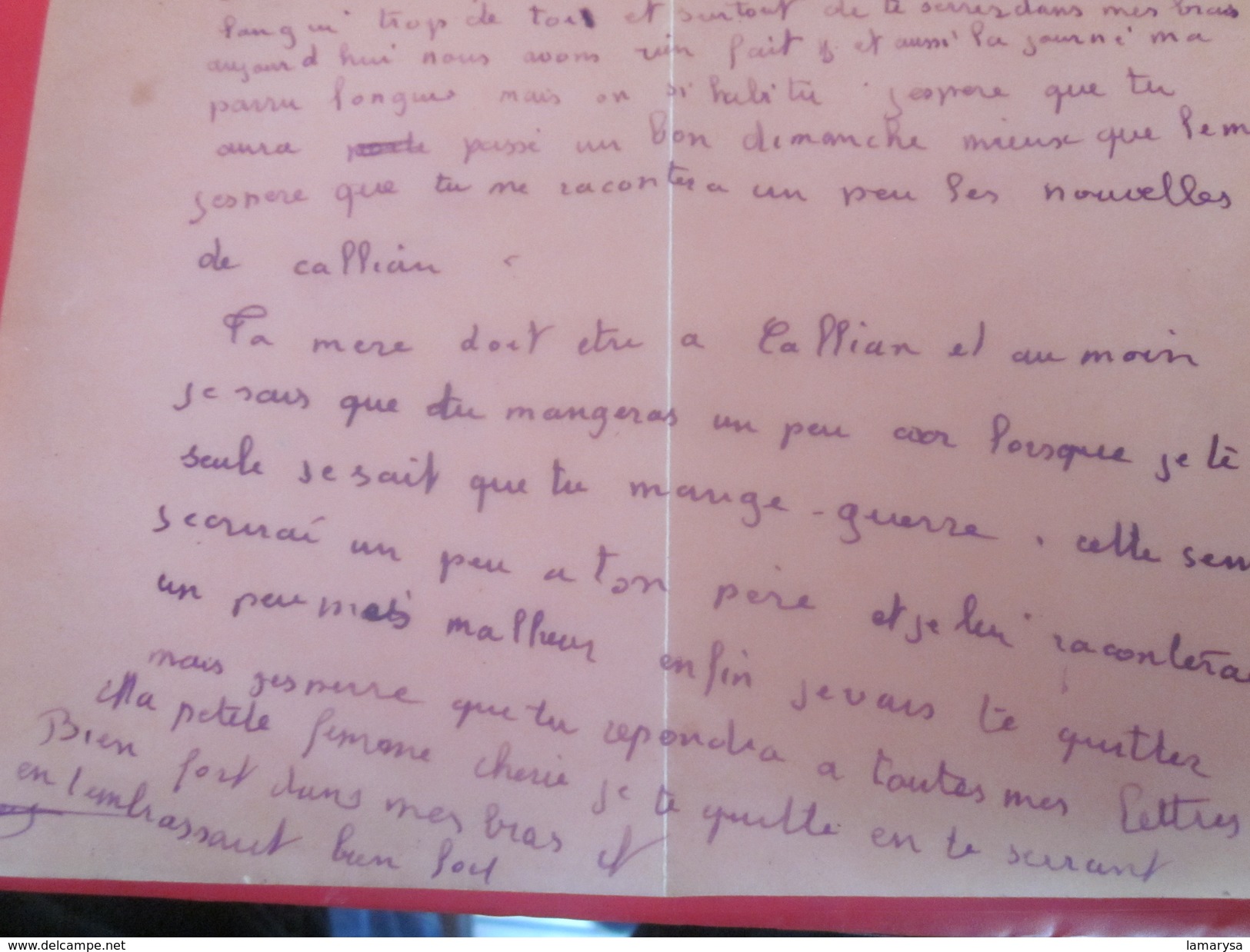 1955 Militaria Marcophilie CAD 19é Régiment Artillerie Lettre (d'amour) accidentée dans Service Draguignan-  Callian Var