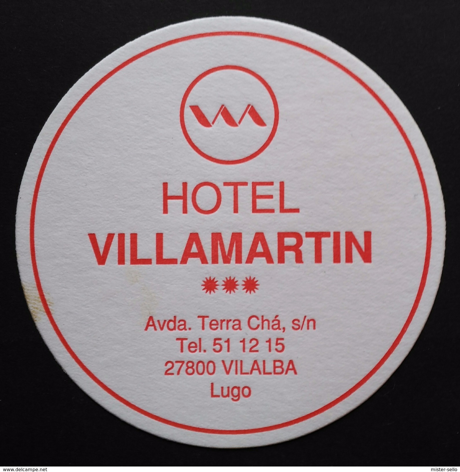 POSAVASOS HOTEL VILLAMARTIN. VILLALBA (LUGO). - Sous-bocks