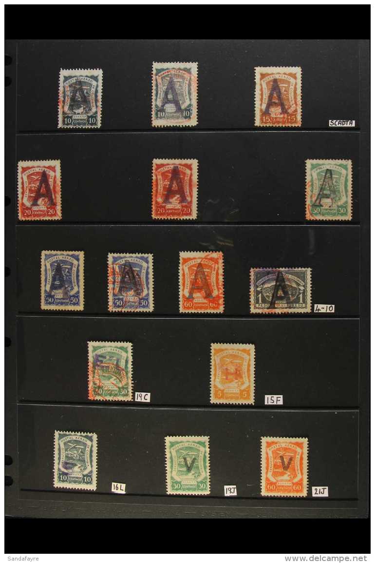 PRIVATE AIRS - SCADTA GENERAL ISSUES 1922-1929 Substantial Mint And Used Collection Of Consular Overprints On... - Otros & Sin Clasificación