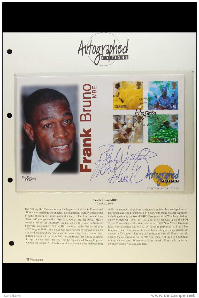 AUTOGRAPHED EDITIONS FDC'S - SPORT 1997-2000 GB Sets On First Day Covers, Each With An Illustration Of The Famous... - Other & Unclassified
