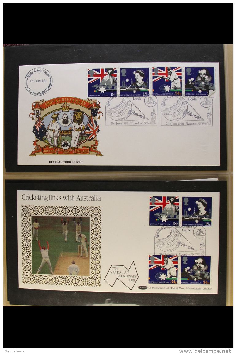 CRICKET GREAT BRITAIN 1988 'Australian Bicentenary' Collection Of All Different Illustrated First Day Covers With... - Unclassified