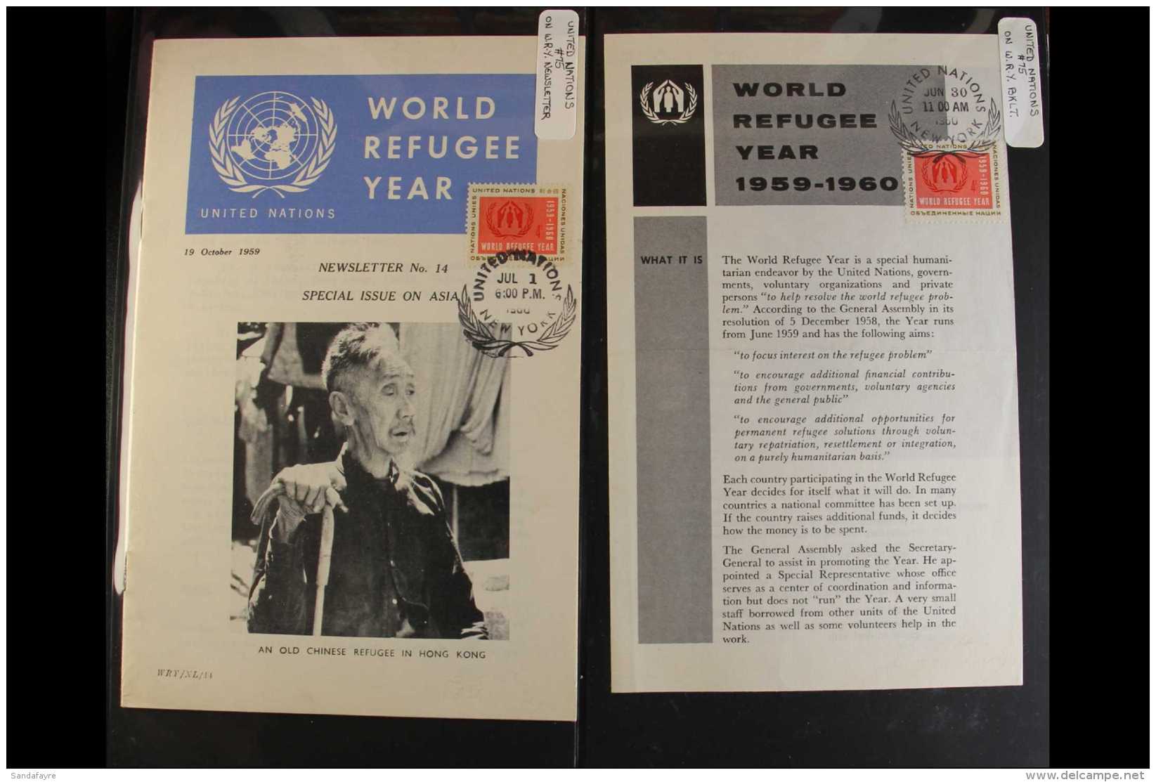 REFUGEES A Fine, UNITED NATIONS 1960's To 1990's Collection Of Covers, Cards, Sheeltets, Folders, Printed... - Unclassified