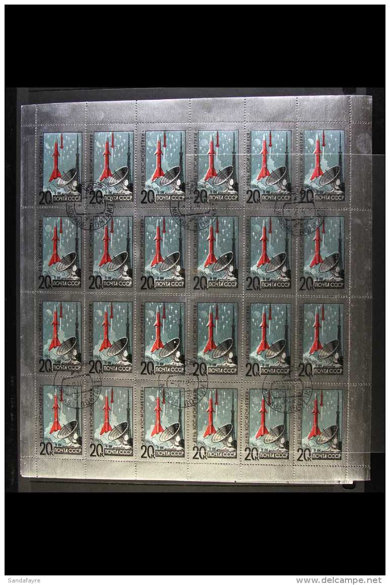 SPACE RUSSIA 1965 National Cosmonauts Day Foil Set, Mi 3042/43, Complete Sheets Of 24 Stamps With Margins All... - Unclassified