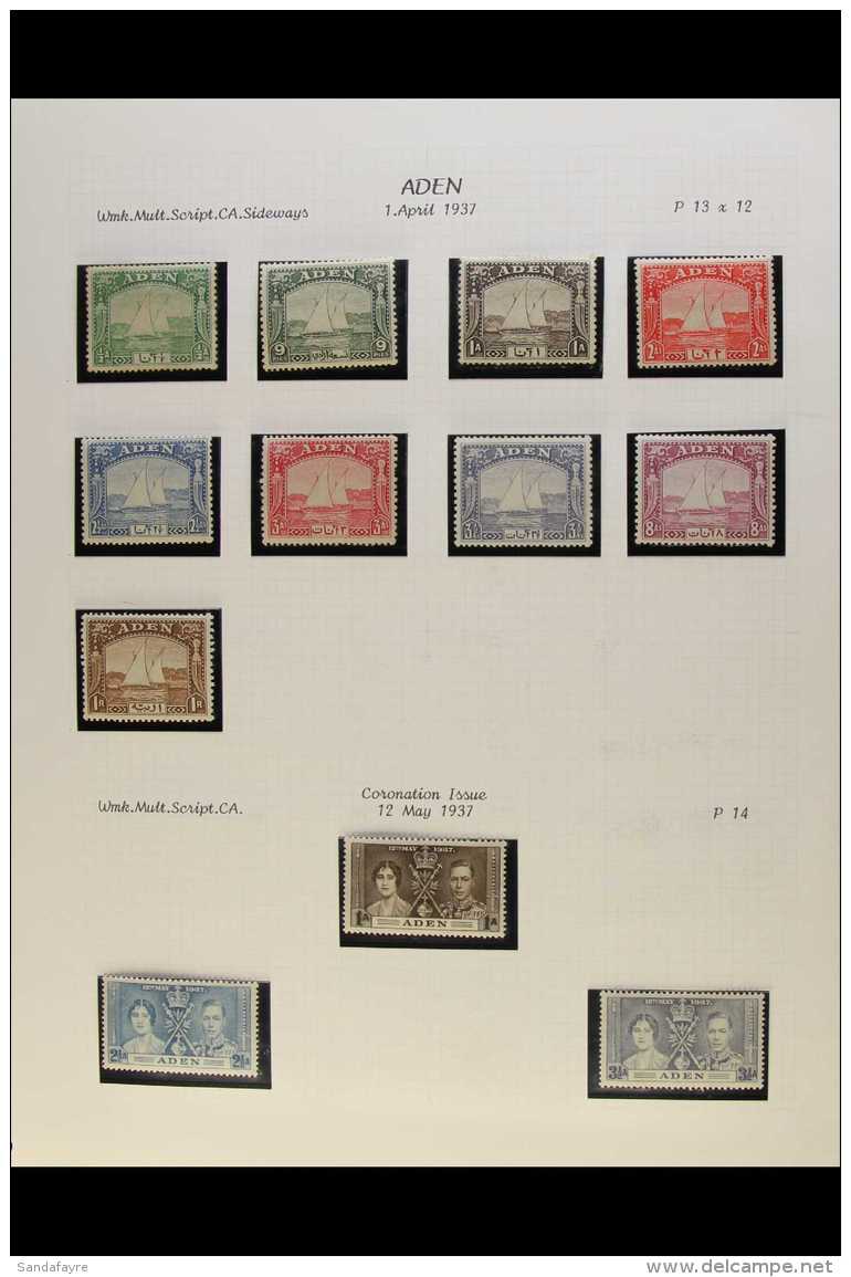 1937-51 KGVI MINT COLLECTION Almost Complete For Basic KGVI Issues, 1937 Dhows Complete To 1r, Then 1939-48 &amp;... - Aden (1854-1963)