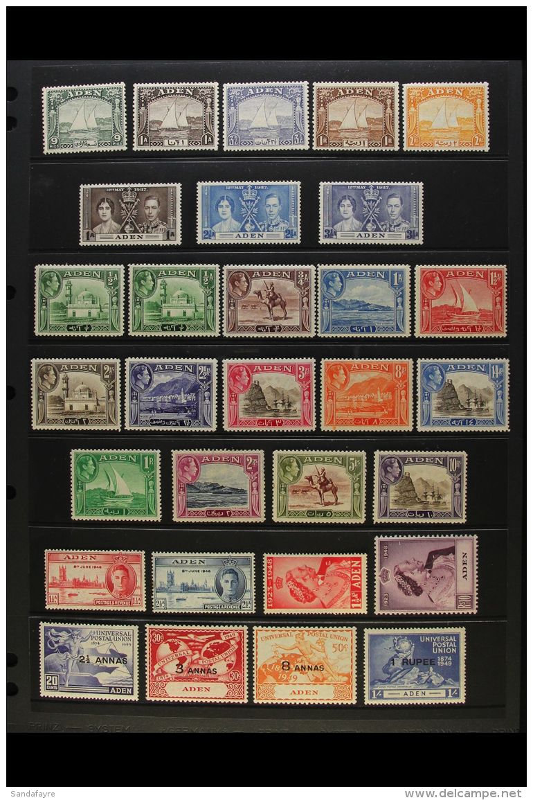 1937-52 MINT KGVI COLLECTION Presented On Stock Pages. Includes 1937 Dhow Range To 1r &amp; 2r, 1939-48 Pictorial... - Aden (1854-1963)