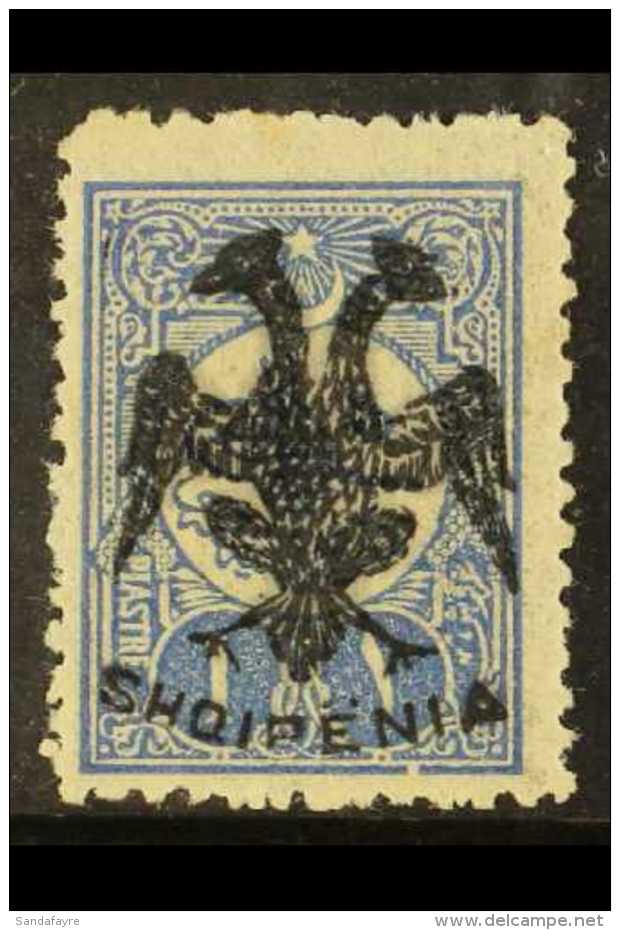 1913 2pi Blue- Black Plate 1, Michel 8, Superb Used On Piece. Signed Raybaudi.  For More Images, Please Visit... - Albania