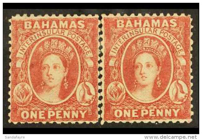 1863-77 1d Rose-red, Wmk Crown CC, Perf.12&frac12;, Split Pair, SG 23, Fine, Never Hinged Mint, BP Basel... - Other & Unclassified