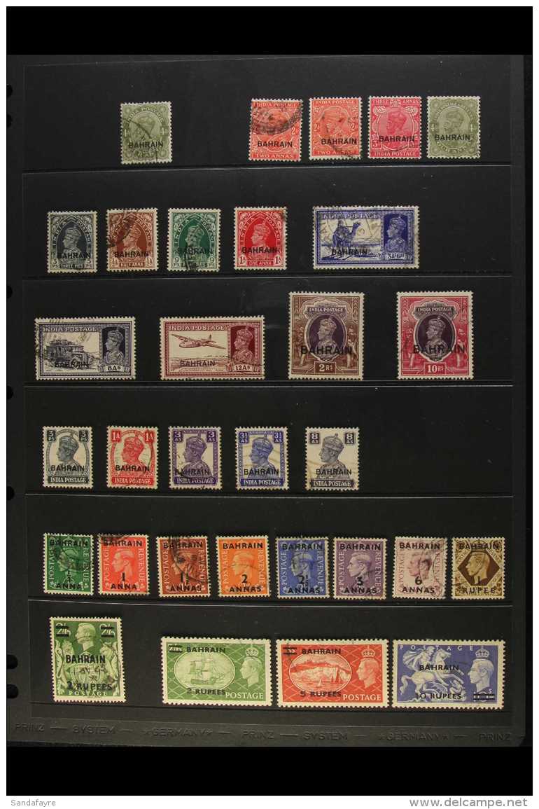 1933-1952 ALL DIFFERENT FINE USED COLLECTION Presented On A Stock Page. Includes Amongst Others The 1933 4a (Cat... - Bahrain (...-1965)