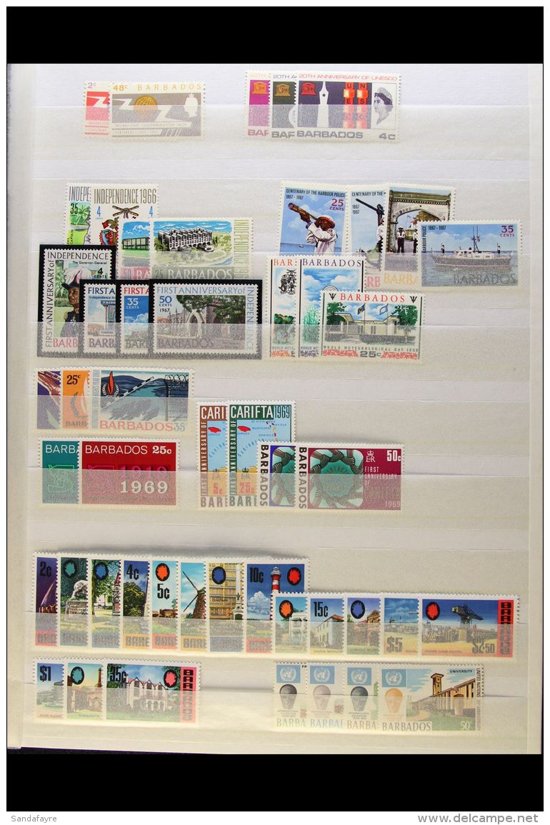 1965-1988 NEVER HINGED MINT COLLECTION On Stock Pages, ALL DIFFERENT Complete Sets, Inc 1970-71 Set, 1985-87... - Barbados (...-1966)